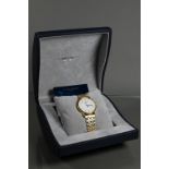 A Longines wristwatch, rolled gold with white dial, circa 2005 - boxed with papers