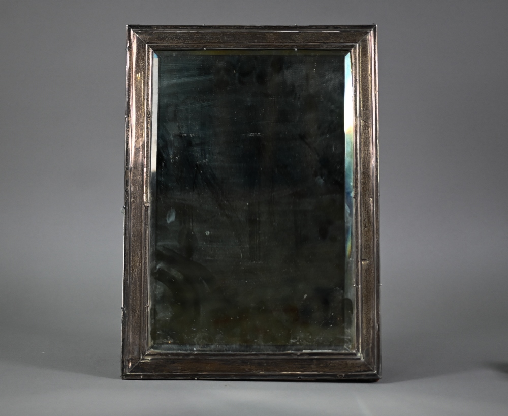 A large easel mirror with moulded silver frame and bevelled plate, William Devenport, Birmingham - Image 2 of 5