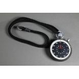 A contemporary Omega stopwatch, 63 mm dia, on braided cord neck strap