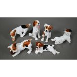 Six Royal Doulton Jack Russell puppies, HN 1097, 1098, 1099, 1101, 1103 and 1159 (6)