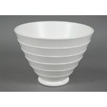 A Wedgwood cream-glazed pottery bowl by Keith Murray, of stepped conical form, 16 cm high x 22.5