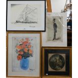 Mixed pictures including prints, engravings, watercolours etc (7)