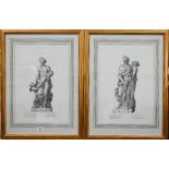 A set of four modern engravings depicting classical statues of Roman goddesses, 50 x 35 cm (4)