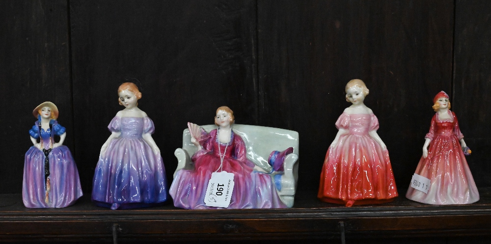 Five vintage Royal Doulton figures - Sweet and Twenty HN1589, Patricia M28, Rosamund M33, Marie