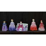 Five vintage Royal Doulton figures - Sweet and Twenty HN1589, Patricia M28, Rosamund M33, Marie