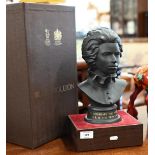A boxed Royal Doulton bust of Princess Anne, no 120/750, 28cm on plinth