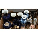 Eleven various decorative ceramic vases etc (box)