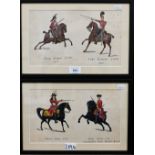 A pair of watercolour studies depicting regimental dress for the King's Dragoon Guards, 17 x 29