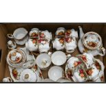 A Royal Albert 'Old Country Roses' tea service for twelve to/w matching side-pieces (box)