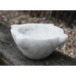An old marble mortar with lobed rim, 28 cm diameter