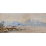 Edwin Earp - Scottish loch view, watercolour, signed, 22.5 x 51 cm