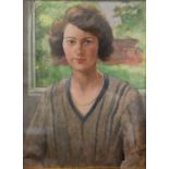 EBG Shiffner - 'Vivien', Portrait of a lady, oil on board, signed, 39 x 29 cm