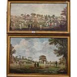 Three framed canvas prints of cricketing scenes, to/w rolled examples, 44 x 53 cm; 36 x 76 cm etc