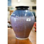 A John Harlow (Somerset) studio stoneware vase with streaked glaze, 30.5 cm high