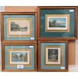 Four small topographical coloured etchings, pencil signed, 6.5 x 10.5 cm (4)