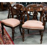 A set of eight Victorian style mahogany dining chairs with lattice patterned seats (6 standard, 2