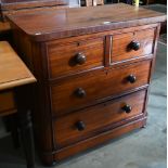 A small Victorian mahogany chest of two short over two long drawers a/f, 88 x 47 x 88 cm h