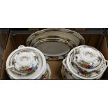 A Losol Ware 'The Downay' dinner service, printed with flowers (box)