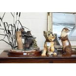 A Border Fine Arts group of otters, 'Taking the Plunge', to/w two boxed Country Artist's figure of