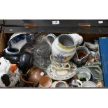 A quantity of decorative ceramics, ep wares, collectables etc (2 boxes)