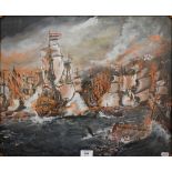 Don Coats - Trafalgar battle scene, watercolour, signed and dated 1994, 44 x 53. 5 cm