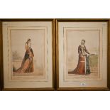 Two French prints - Dame du temps de Francois I and Dame de la Cour de Louis XI, 37.5 x 36 cm (2)