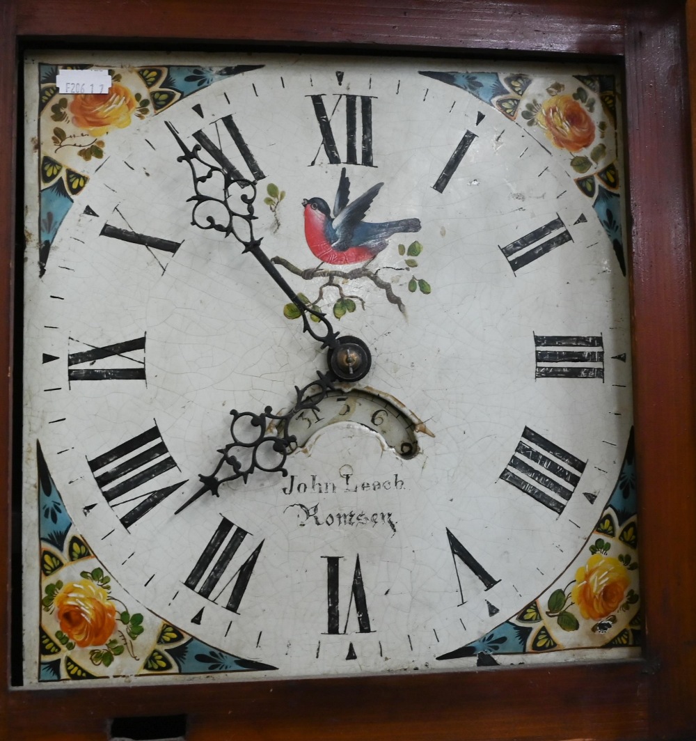 An early 19th century 'John Leech, Romsey' oak thirty hour longcase clock, painted dial with date - Image 4 of 4