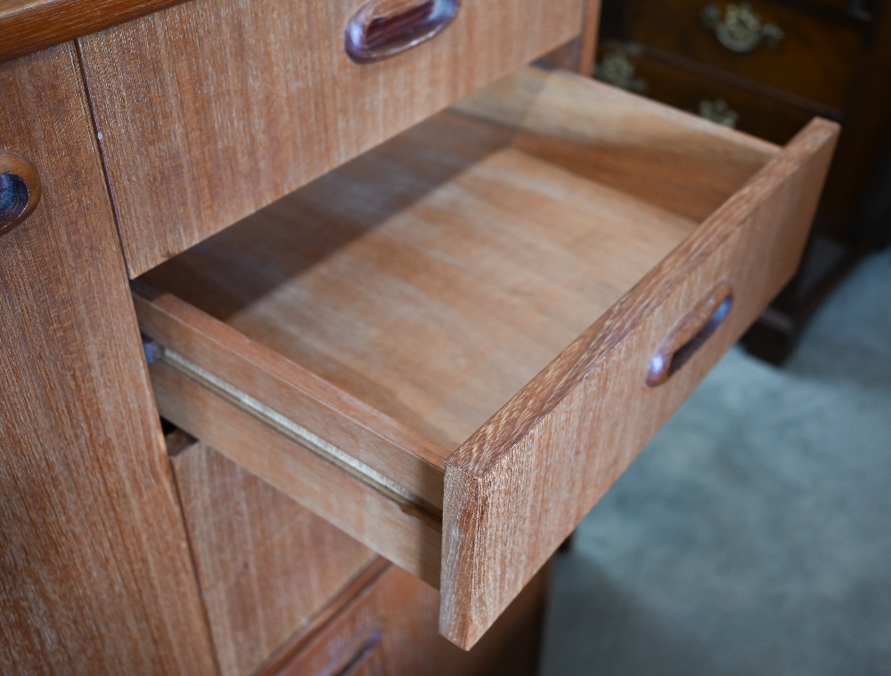 Modular furniture - eight various Danish design mid-century teak cabinets, three with sliding - Image 3 of 8