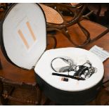 The Dan Gibson EPM Sound Recording Device parabolic microphone, in green leatherette zip-up case,