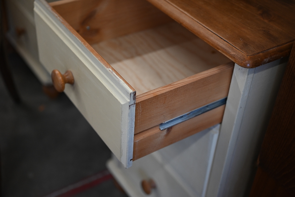 An upcycled six drawer desk standing on bun feet - Image 4 of 4