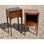 A Victorian mahogany pole screen with adjustable tapestry panel to/w a walnut pot cupboard and three