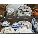 A quantity of table ceramics including Royal Worcester Evesham tureens and serving dish, Japanese
