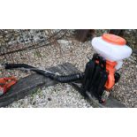 A used Heidmann H00661 two stroke back sprayer - as seen, no documents