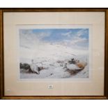 After Archibald Thorburn - a limited edition print numbered 151/500, Ptarmigan in the snow,