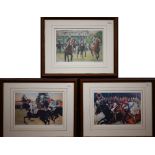 After William Naussau - Three limited edition horse-racing prints, pencil signed to margin, 18 x