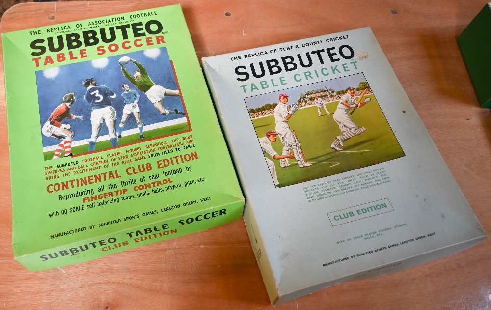 Two vintage boxed Subbuteo sports games, Table Cricket (Club Edition) and Table Soccer (2)