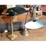 Two brass desk lamps (2)