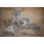 After T S Cooper (1803-1902) - a 19th century drawing of cattle, 29 x 44 cm