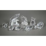 C - Eight various unboxed Swarovski crystal glass animals (8)