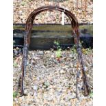 Ten weathered steel curved garden frames, 65 x 37 cm (10)