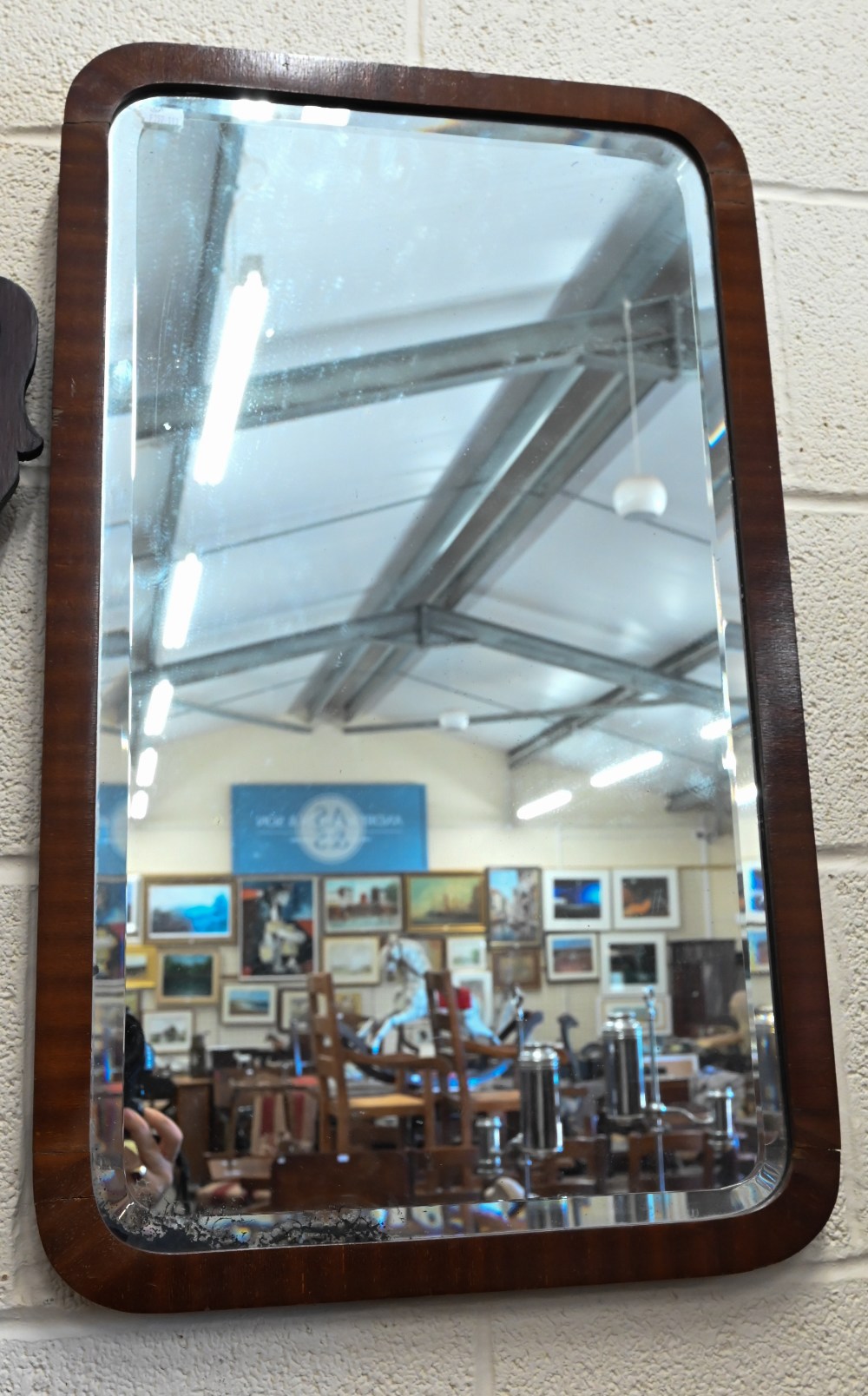 A Georgian-style fret cut mirror surmounted with gilt hoho bird, 48 cm wide x 90 cm high to/w two - Image 3 of 4