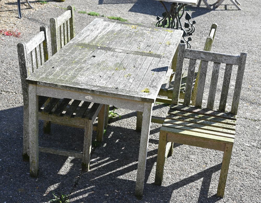 'Jo Alexander Cambridge', a weathered teak patio set comprising dining table (170 cm wide x 86 cm - Image 3 of 4