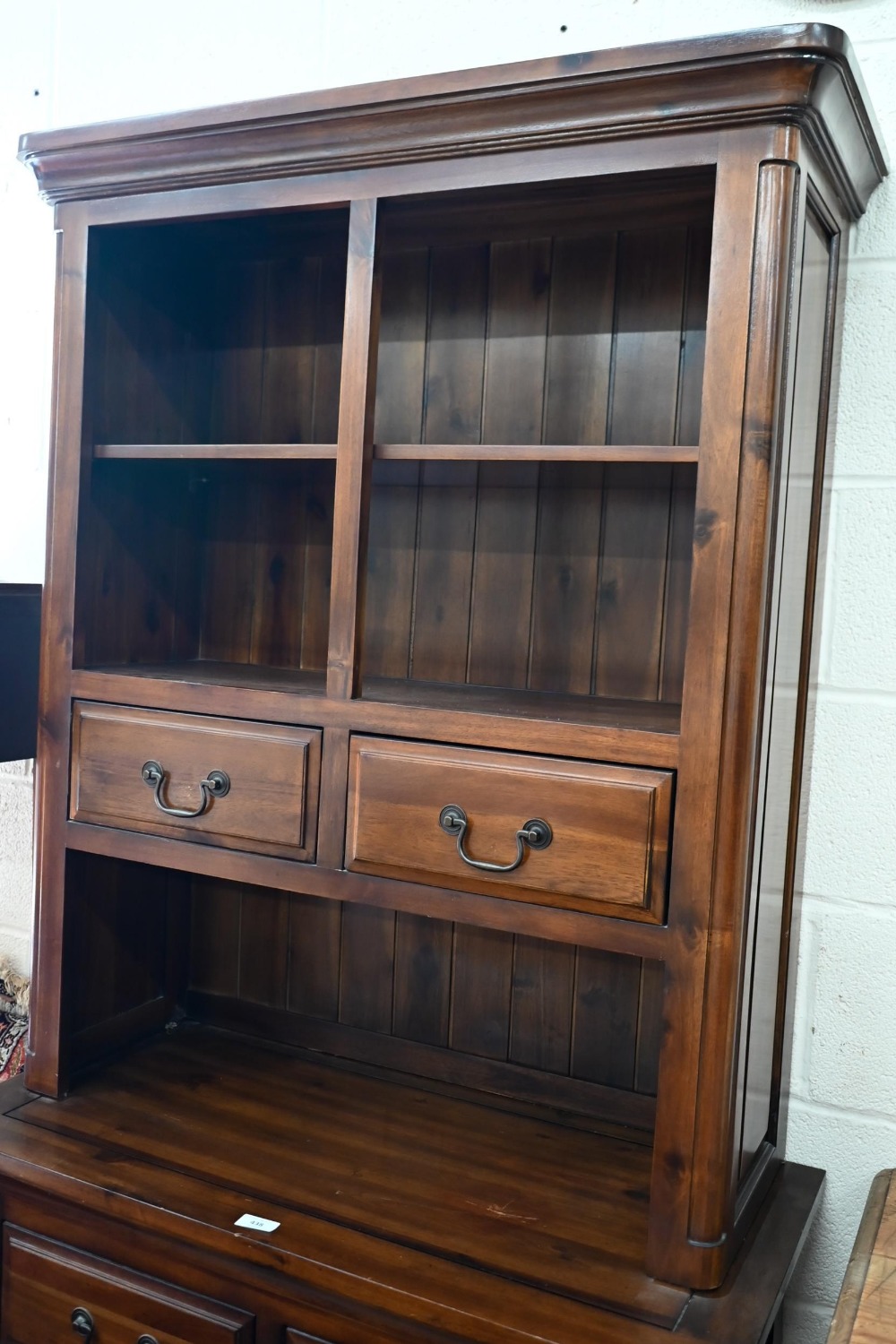 A modern hardwood (Oak Furniture Land, Cranbrook) dresser with four drawers and panelled - Image 2 of 3