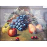 Continental school - Still life study with fruit, oil on board, 22 x 29 cm