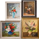 Four various still life studies - Siska - Autumnal flowers, oil on board, 49 x 39 cm; Spal