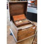 A Loftus (Oxford St, London) Syke's Hydrometer in fitted case, to/w an antique mahogany collector'