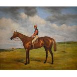 D Lowland? - Horse and rider in the manner of Herring, oil on canvas, signed, 49.5 x 59 cm