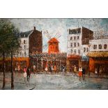 C Lucas - Moulin Rouge, Paris, oil on canvas, signed, 59 x 89 cm