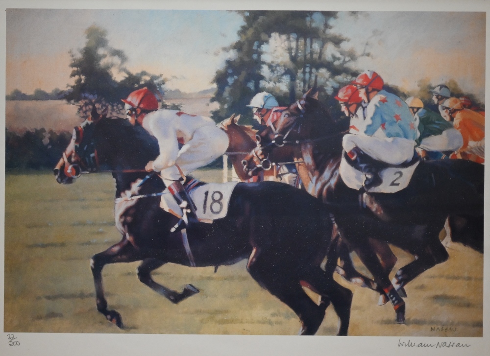 After William Naussau - Three limited edition horse-racing prints, pencil signed to margin, 18 x - Image 6 of 8