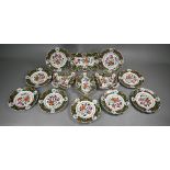 A Regency Patent Ironstone china fruit service, printed, painted and gilded with floral designs